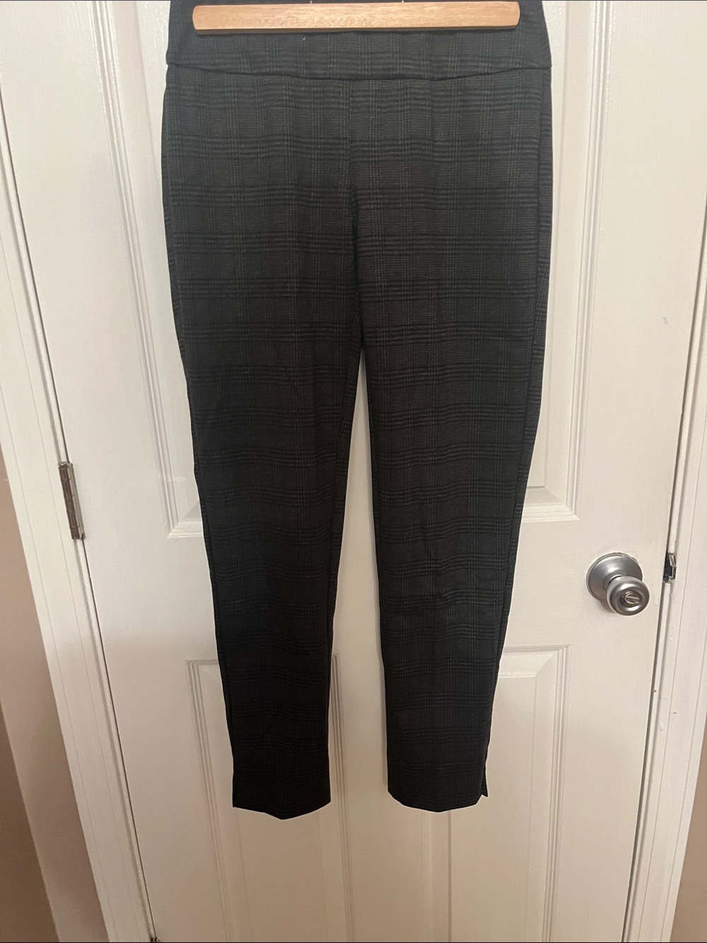 Woman’s Black Plaid Dress Pants - Classic Slim Fit